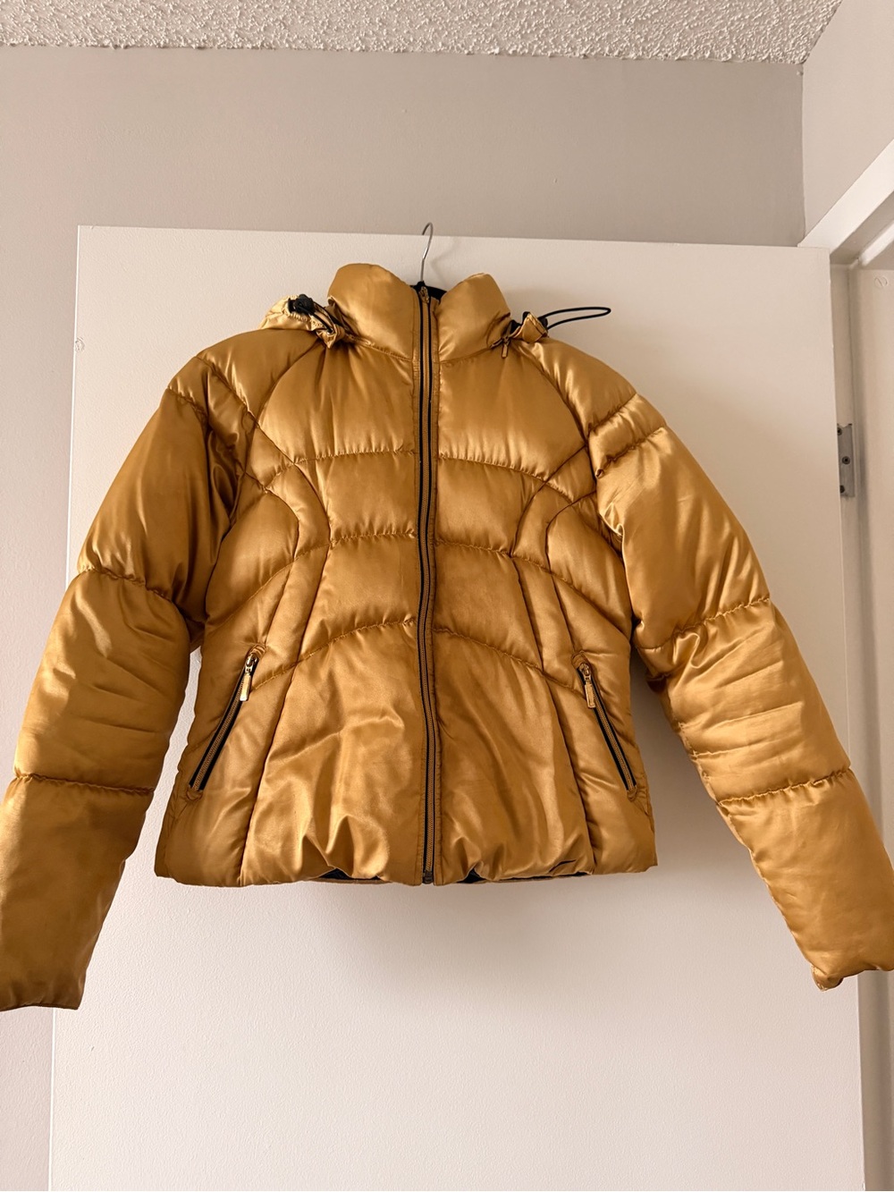 Women's NIKE Quilted Down Puffer Jacket in Gold